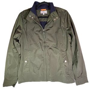 Jack Spade Men's 100% Polyester Peyton Shell Front Zip Jacket, Olive, S/P